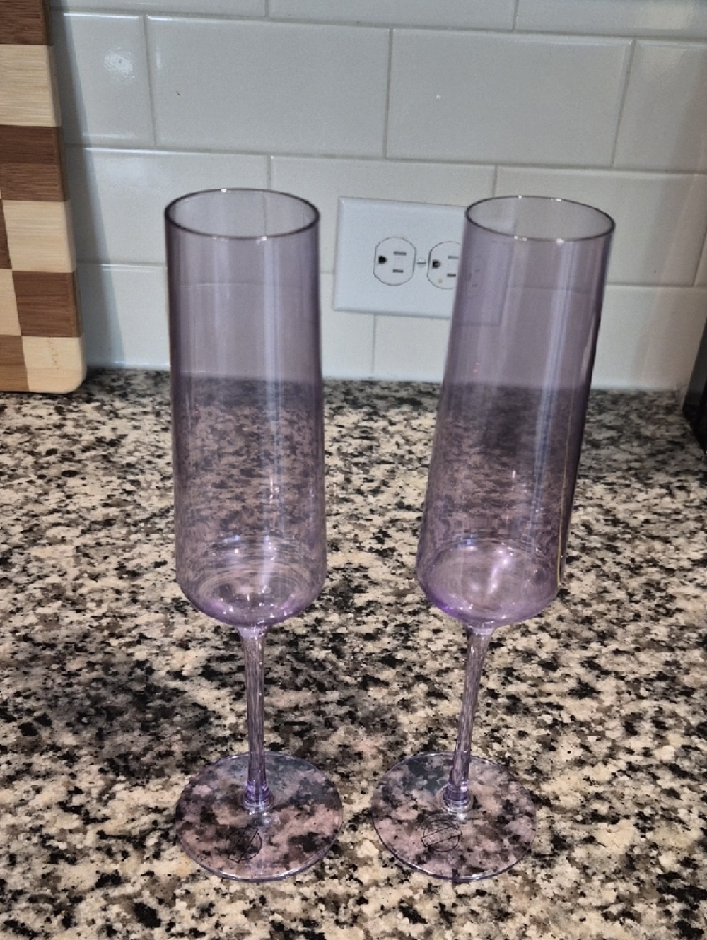 Lavender 10" Tall Champagne Flutes - Set of 2 - Picture 4 of 5